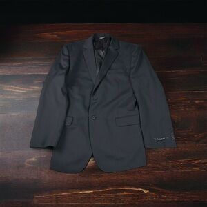 Jos A Bank Tailor Fit Mens Black 2 Button Suit Jacket Size 40L 100% Wool NWT